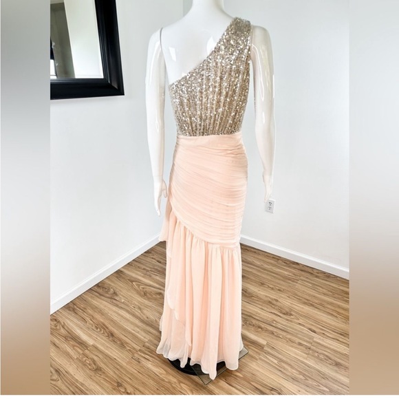 New Ramy Brook Cecilia Sequence Draped Gown - Picture 4 of 8